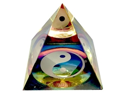 Yin Yang Crystal Pyramid 6cm
