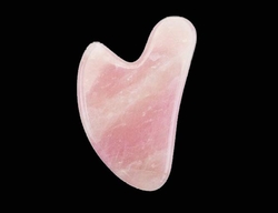 GUASHA rose quartz heart flat 7cm