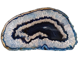 Achátový plátek oboustranně leštěný modrý - cca 126 g - 16x9x0,5 cm