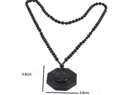 Náhrdelník z Obsidiánu  jing jang  4,8cm