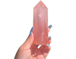 Rose quartz tower quartz obelisk 10 cm - approx. 180 g