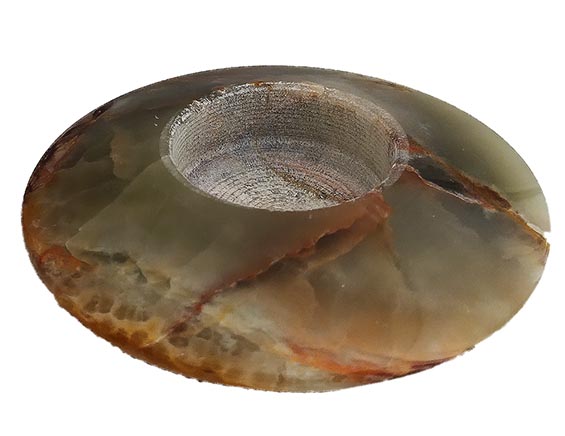 Onyx - aragonit  svícen - 11 cm - cca 311 g